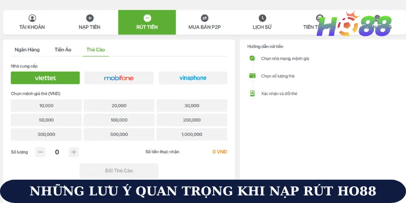 Nạp rút Ho88