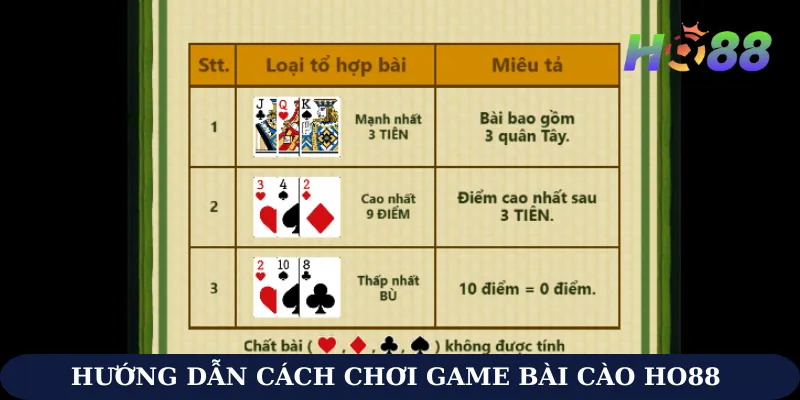 cách chơi game bài cào Ho88