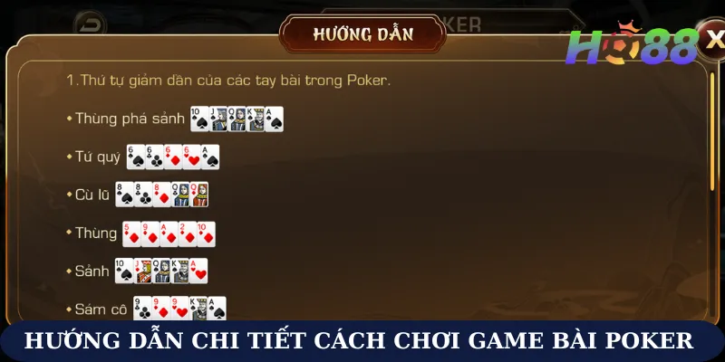 cách chơi game bài Poker Ho88
