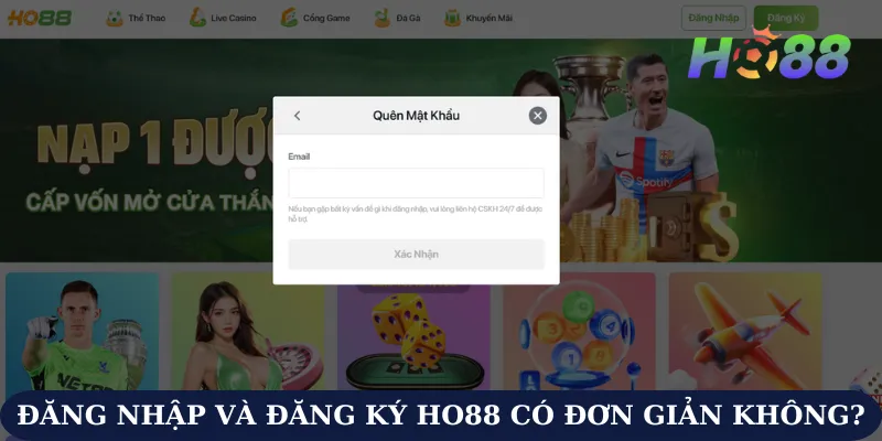 Đăng nhập và đăng ký Ho88
