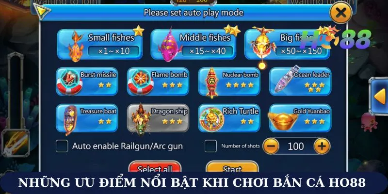 Những ưu điểm nổi bật khi chơi bắn cá Ho88